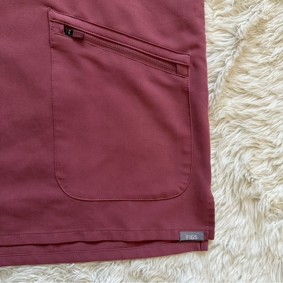 Figs Scrub Top Nata Zip Henley Technical Collection Mauve XXS - Picture 6 of 11